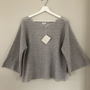 NWT Garnet Hill 100% cashmere pointelle sweater L